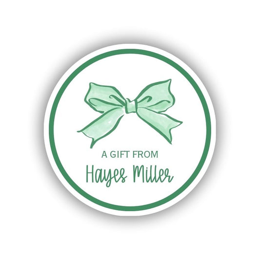 Watercolor ribbon personalized gift stickers