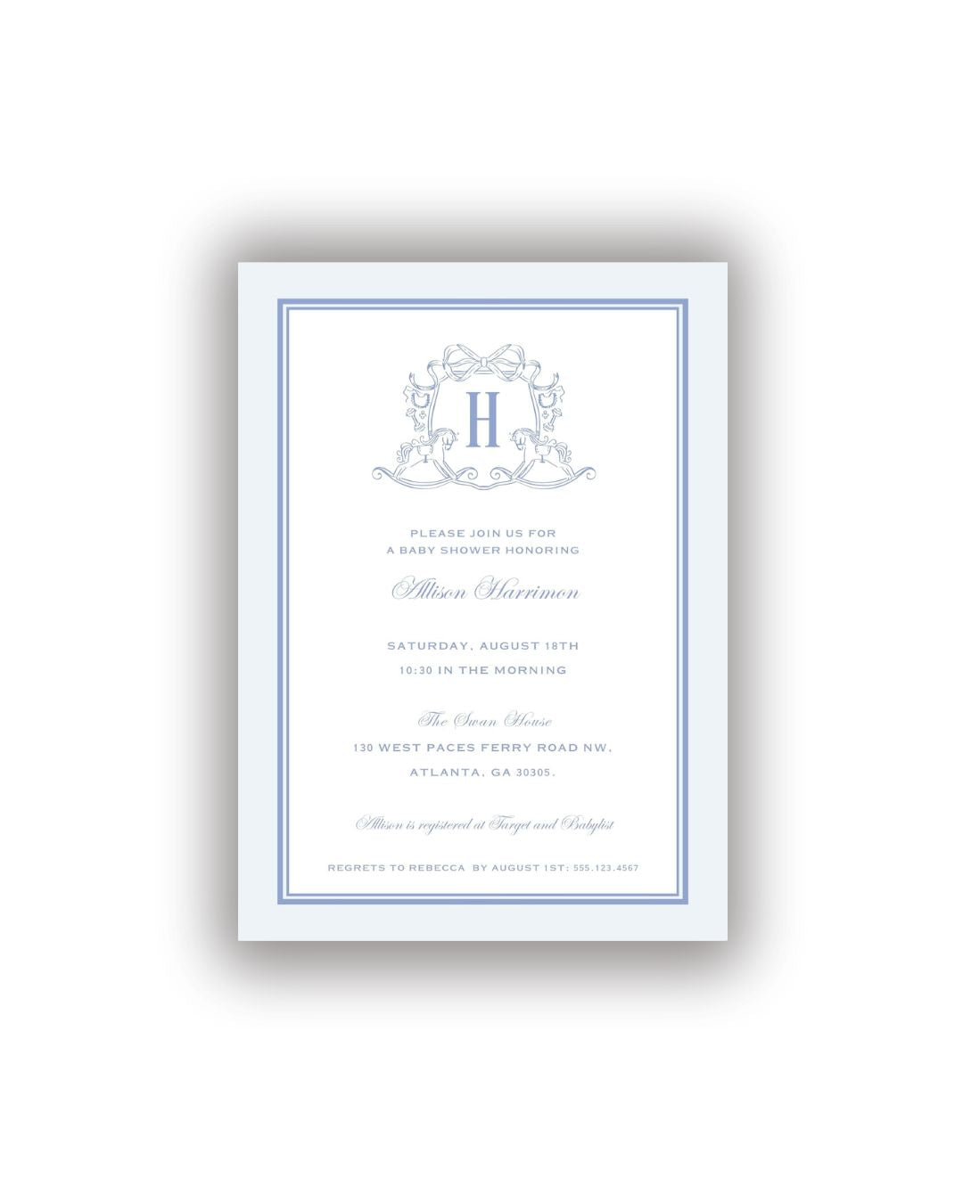 Rocking Horse Crest Personalized Invitations