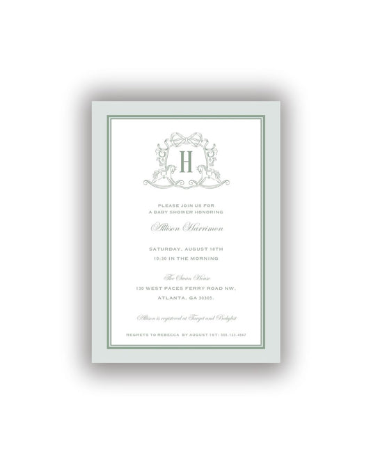 Rocking Horse Crest Personalized Invitations