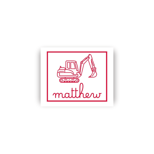 Precious Masculine Rectangular Name Vinyl Stickers with Image