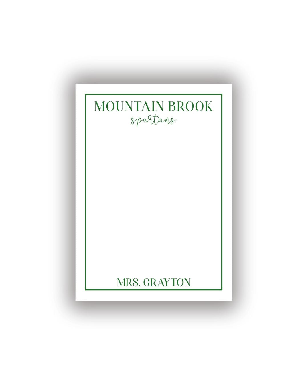 School Spirit Personalized Notepad