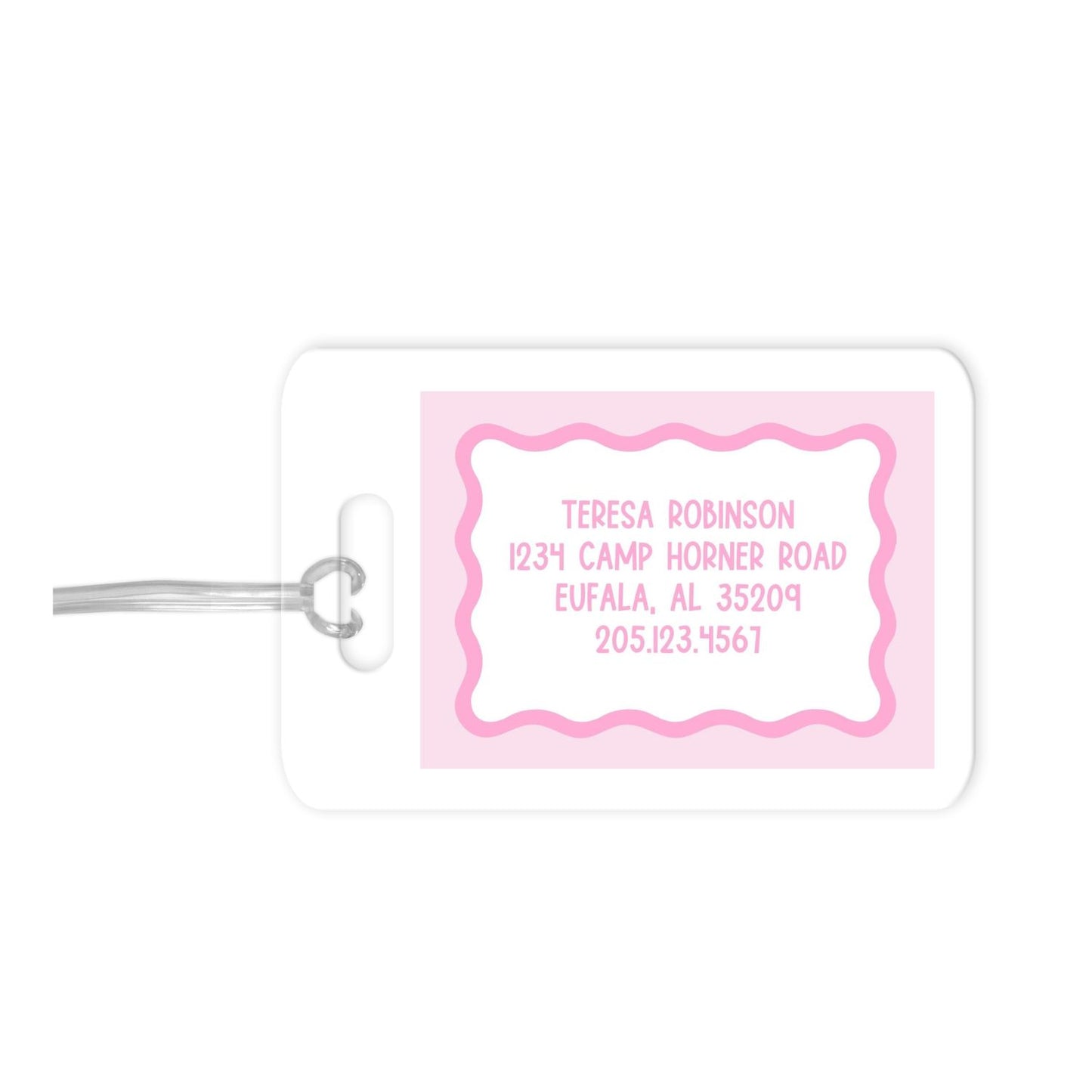 Scallop Two Tone Personalized Luggage Tag