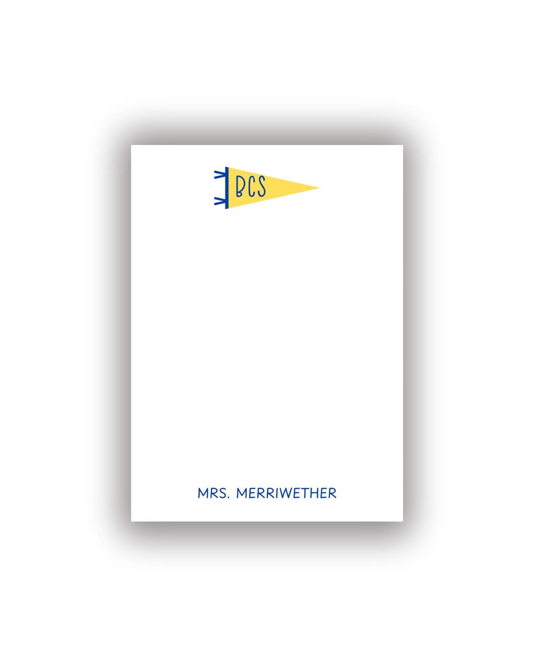 School Pennant Personalized Notepad