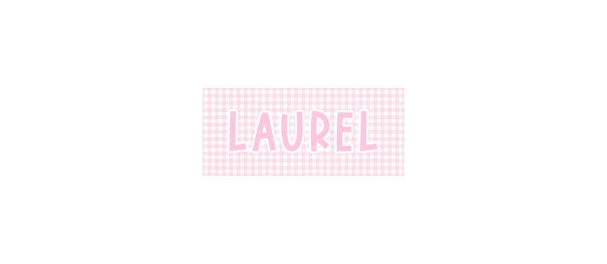 Pink Gingham Block Print font water-resistant vinyl personalized labels