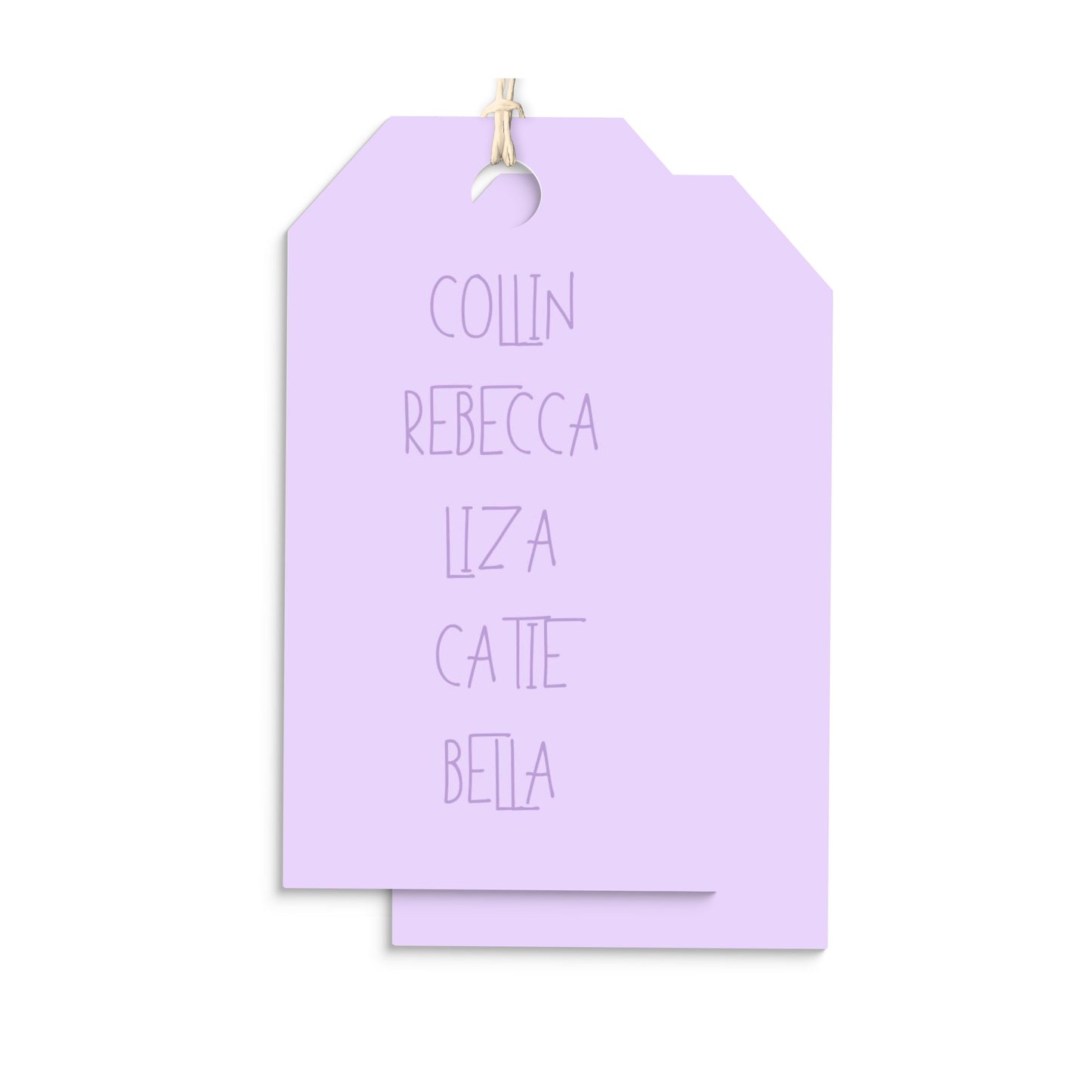 Modern Font Family Personalized Hang Tags
