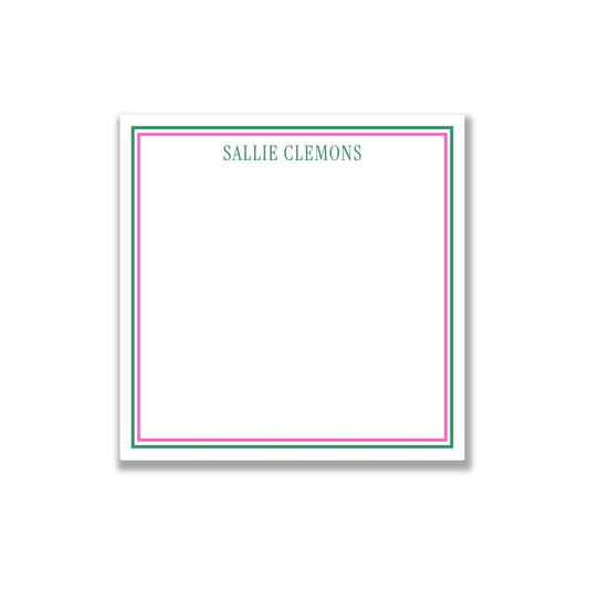 LARGE Double Border Personalized Square Notepad