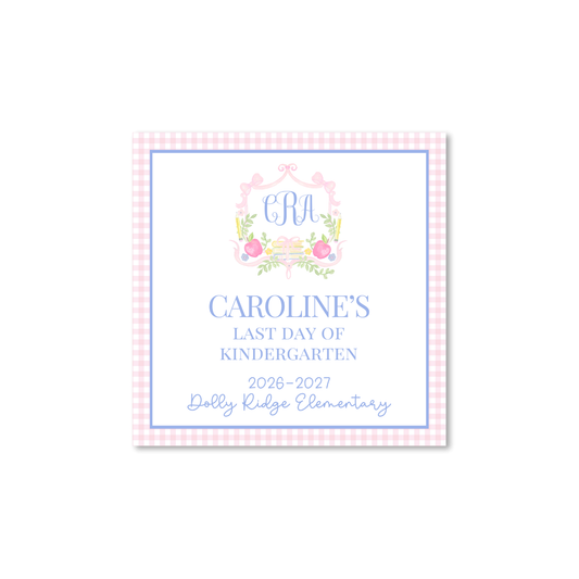 Crest and Apples Monogrammed first/last day signs