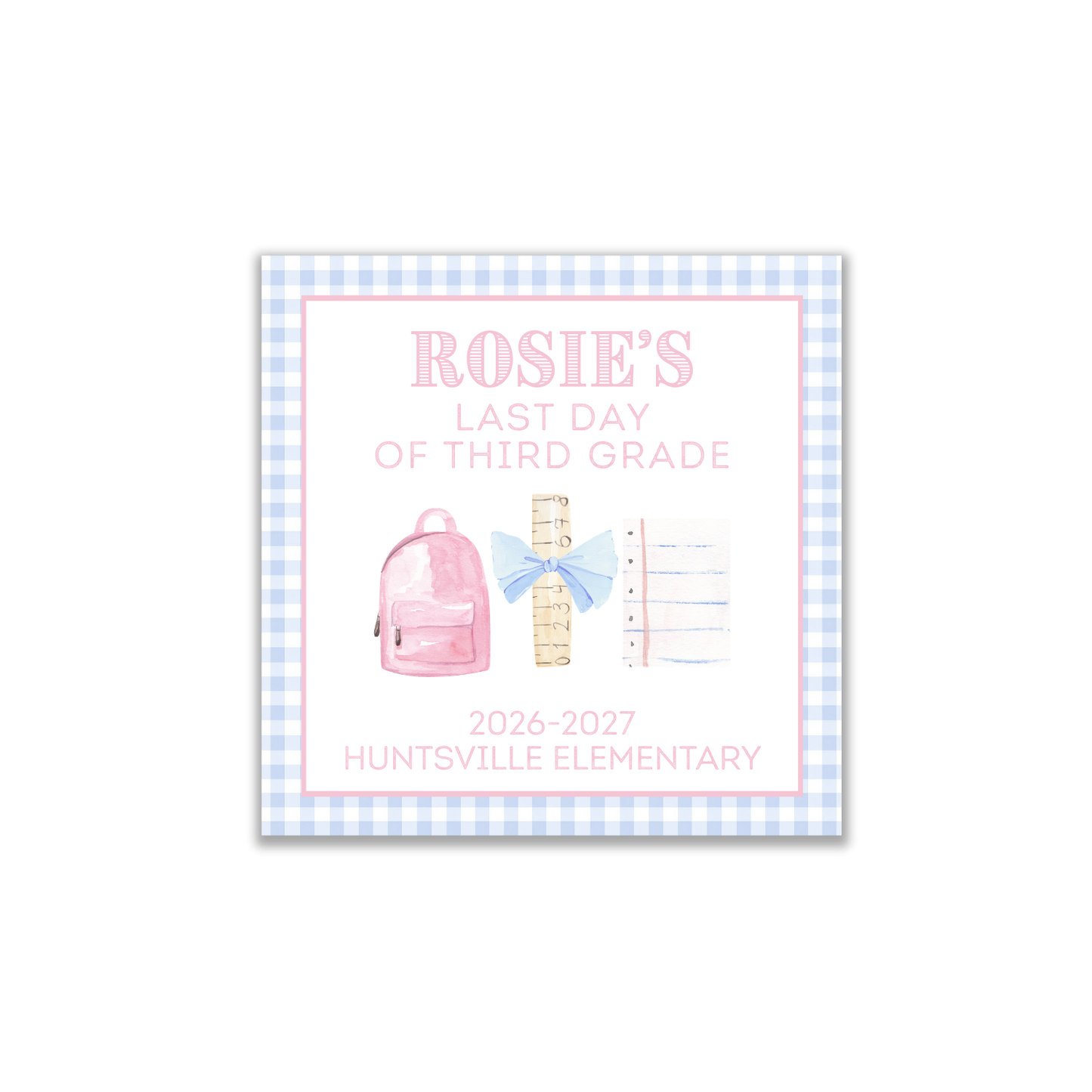 Pastel School Supply first/last day signs