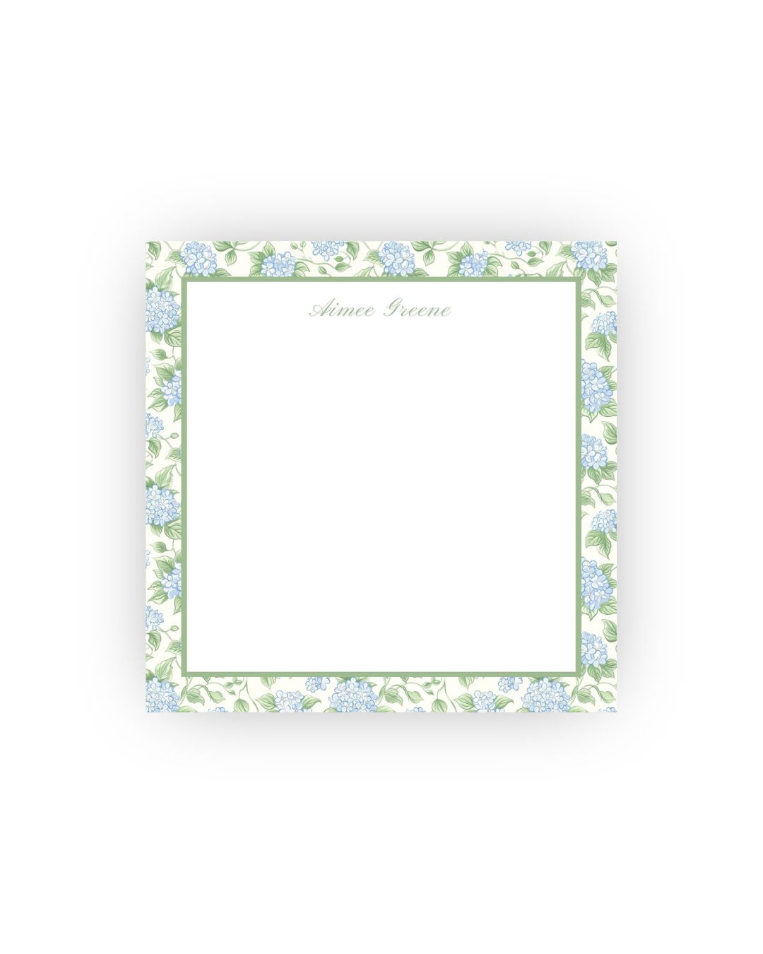 Hydrangea Print Personalized Square Notepad
