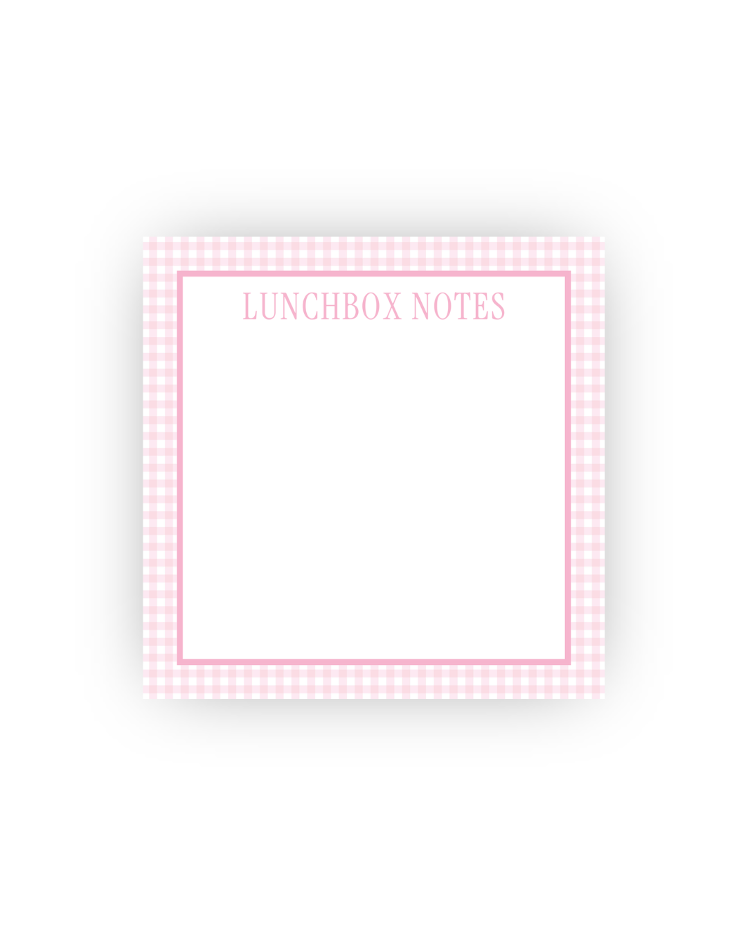 Pink Gingham Lunchbox notepad