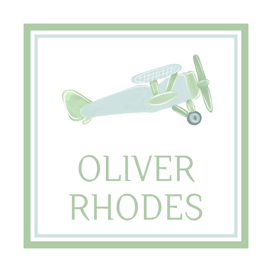Watercolor airplane personalized gift sticker