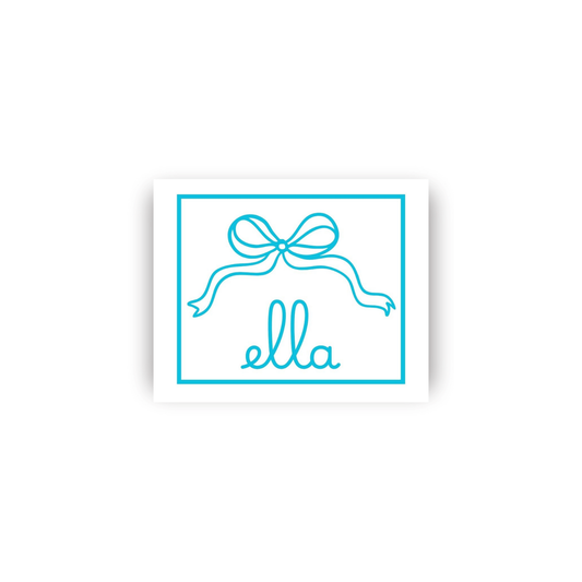 Precious Feminine Rectangular Name Vinyl Stickers with Image
