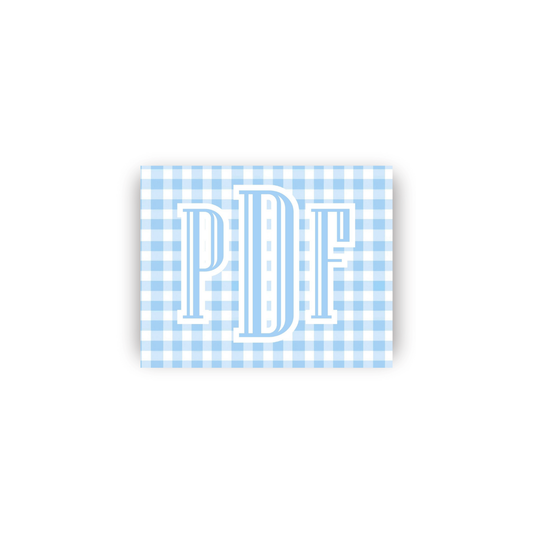Masculine Gingham Rectangular Monogrammed Vinyl Stickers