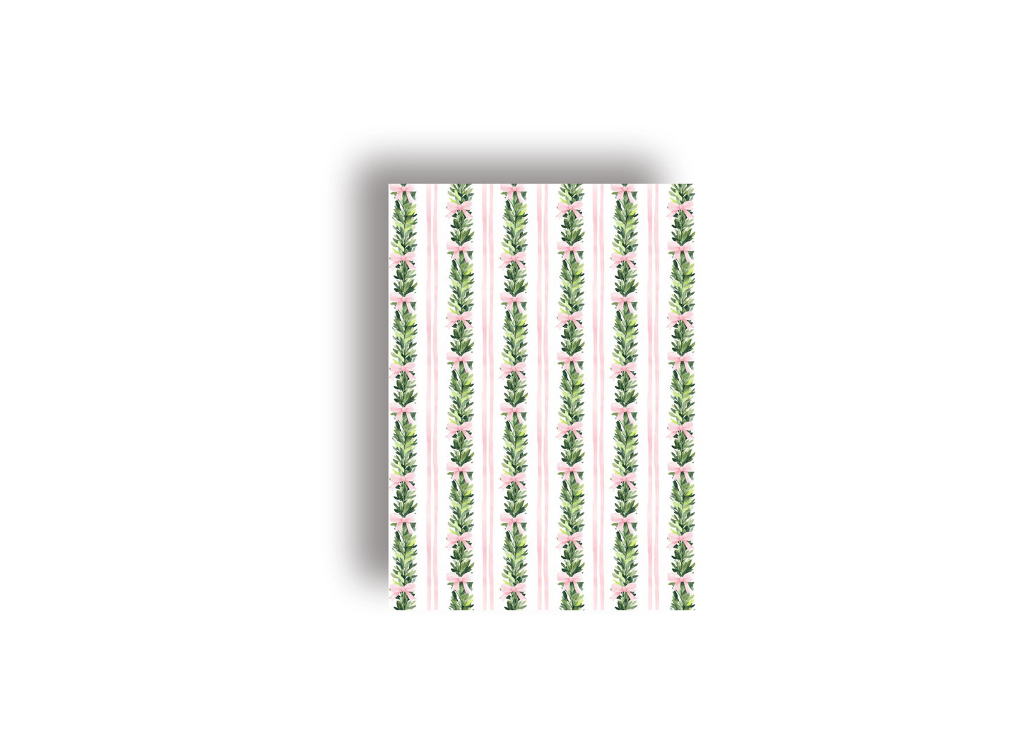 Green and Pink Garland Personalized Christmas Card