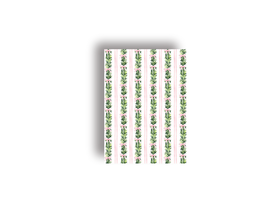 Green and Pink Garland Personalized Christmas Card