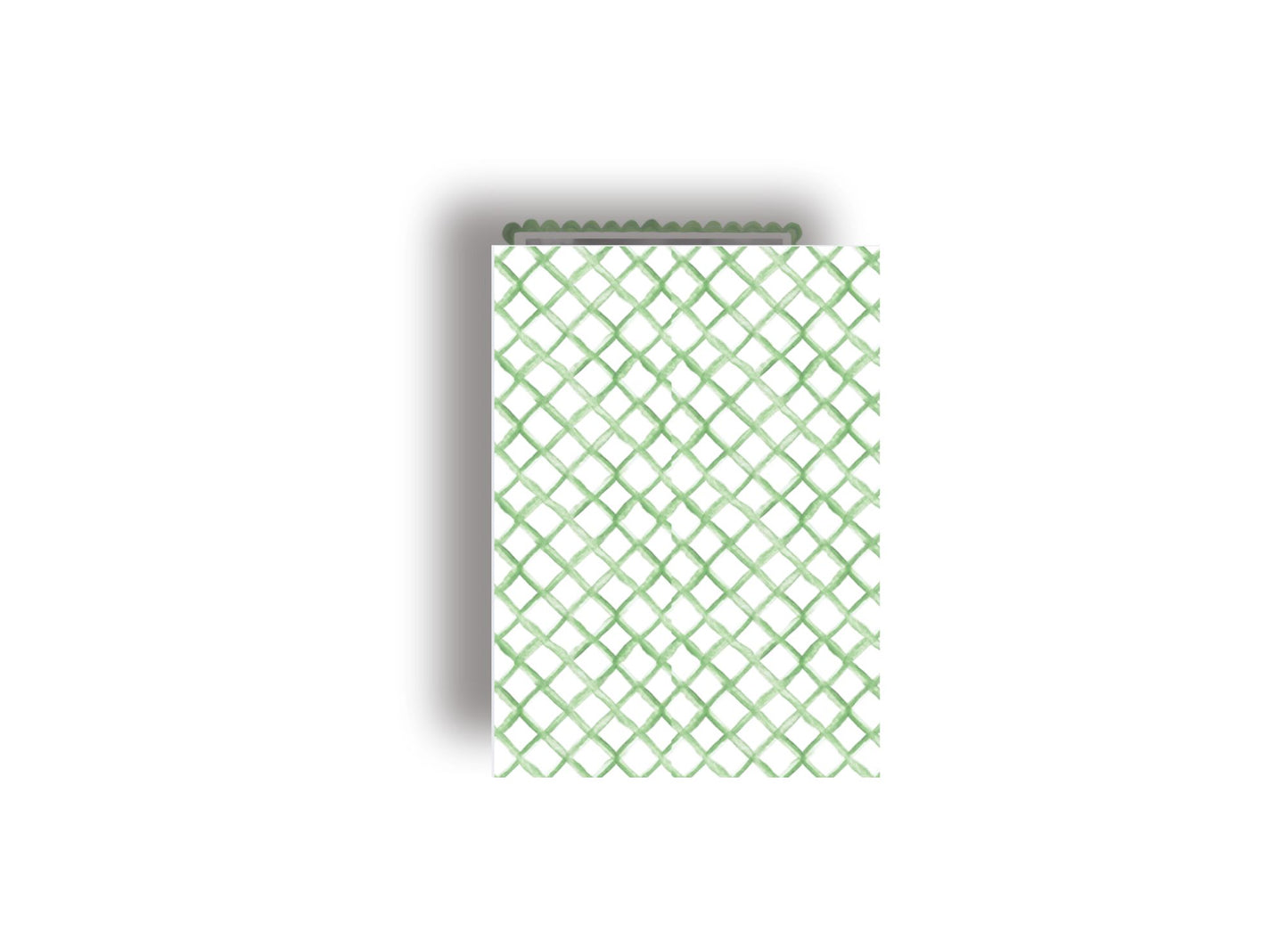 Green Scallop and Trellis Personalized Christmas Card