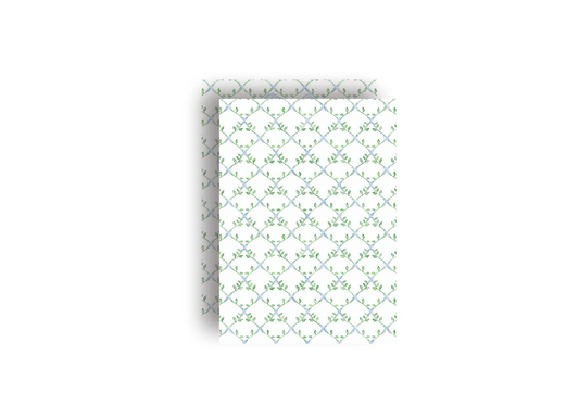 Green and Blue Trellis and Bow Personalized Christmas Card