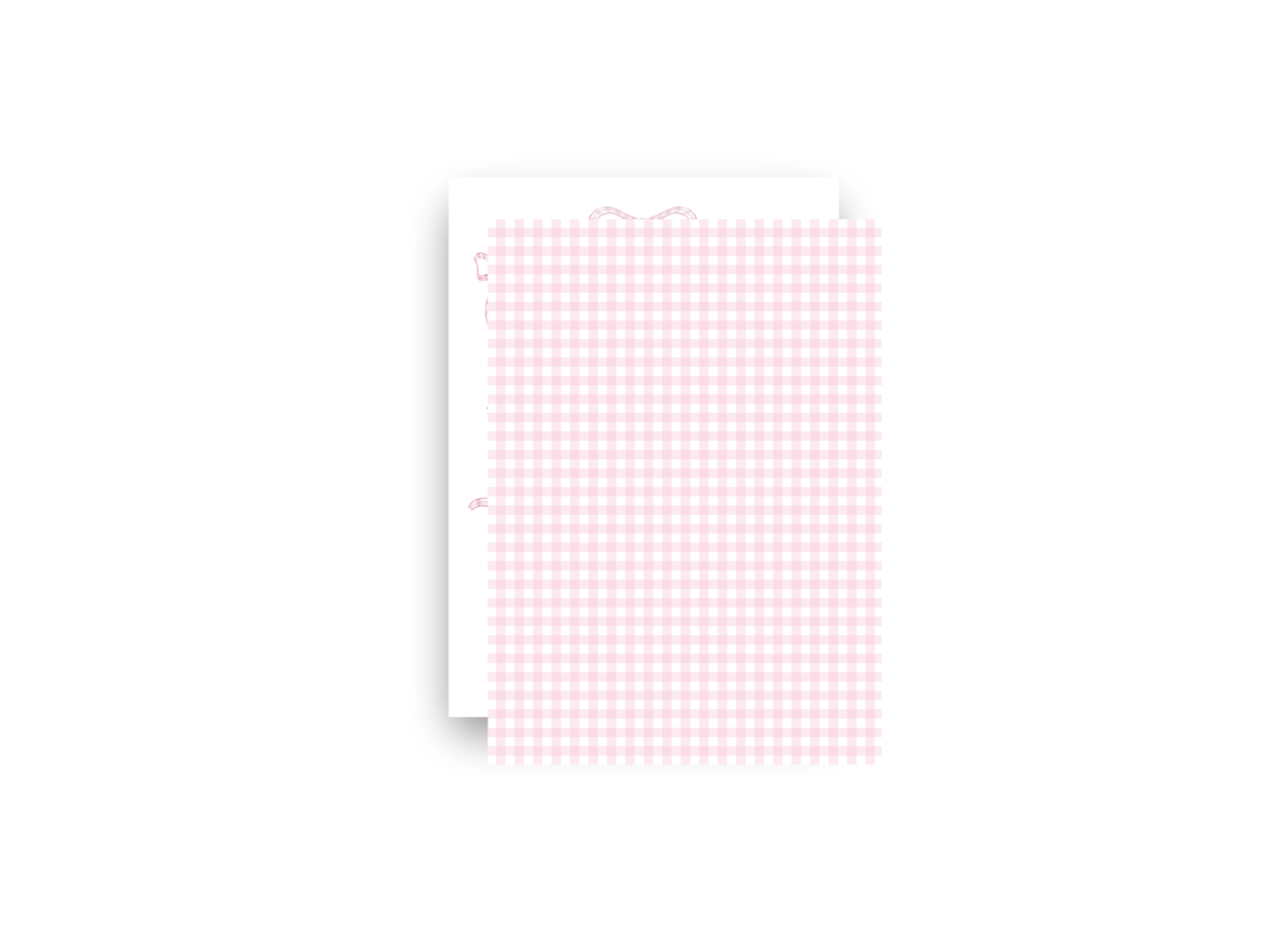 Green and Pink Gingham Garland Personalized Christmas Card