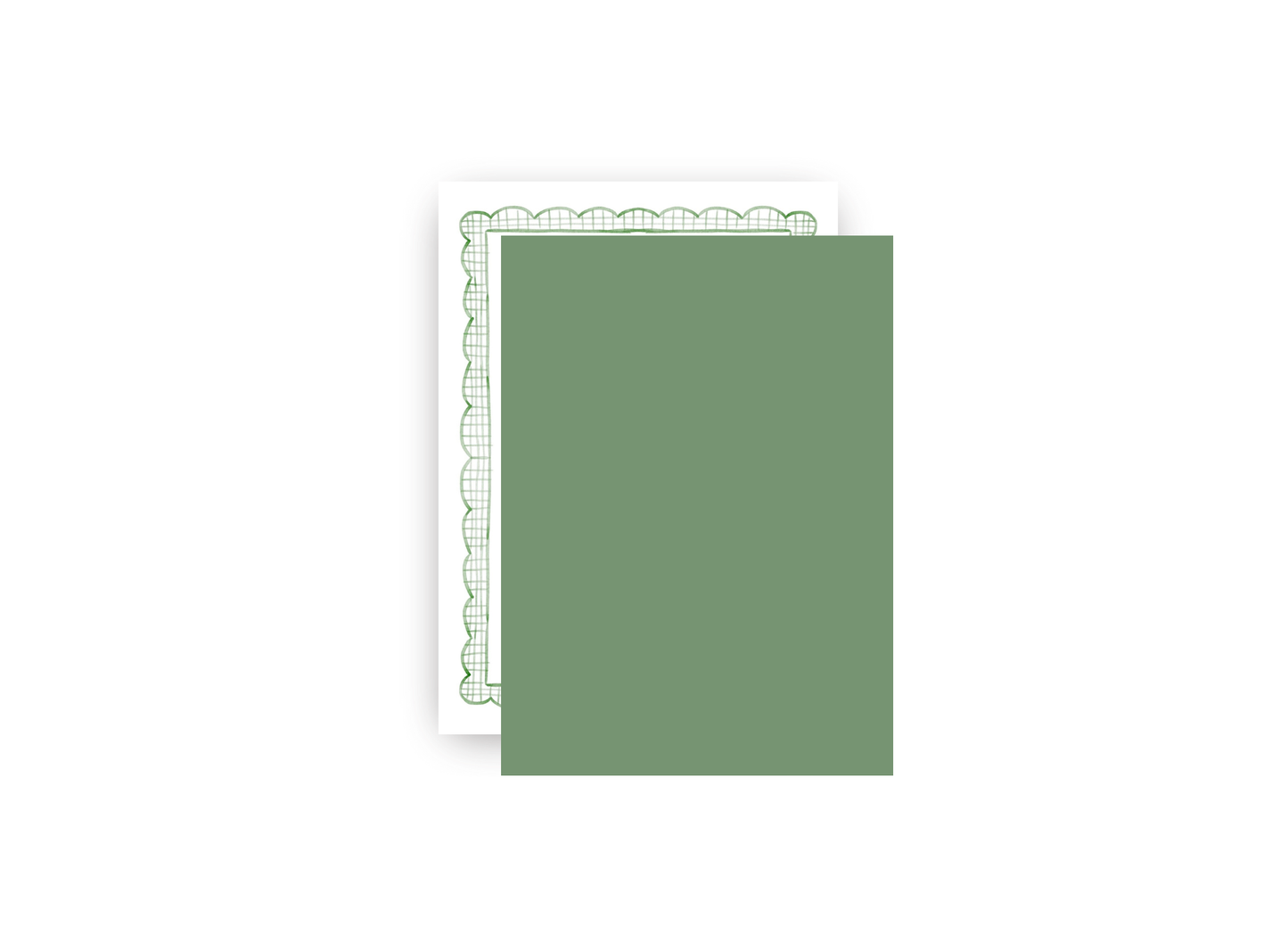Green Scallop Frame Personalized Christmas Card
