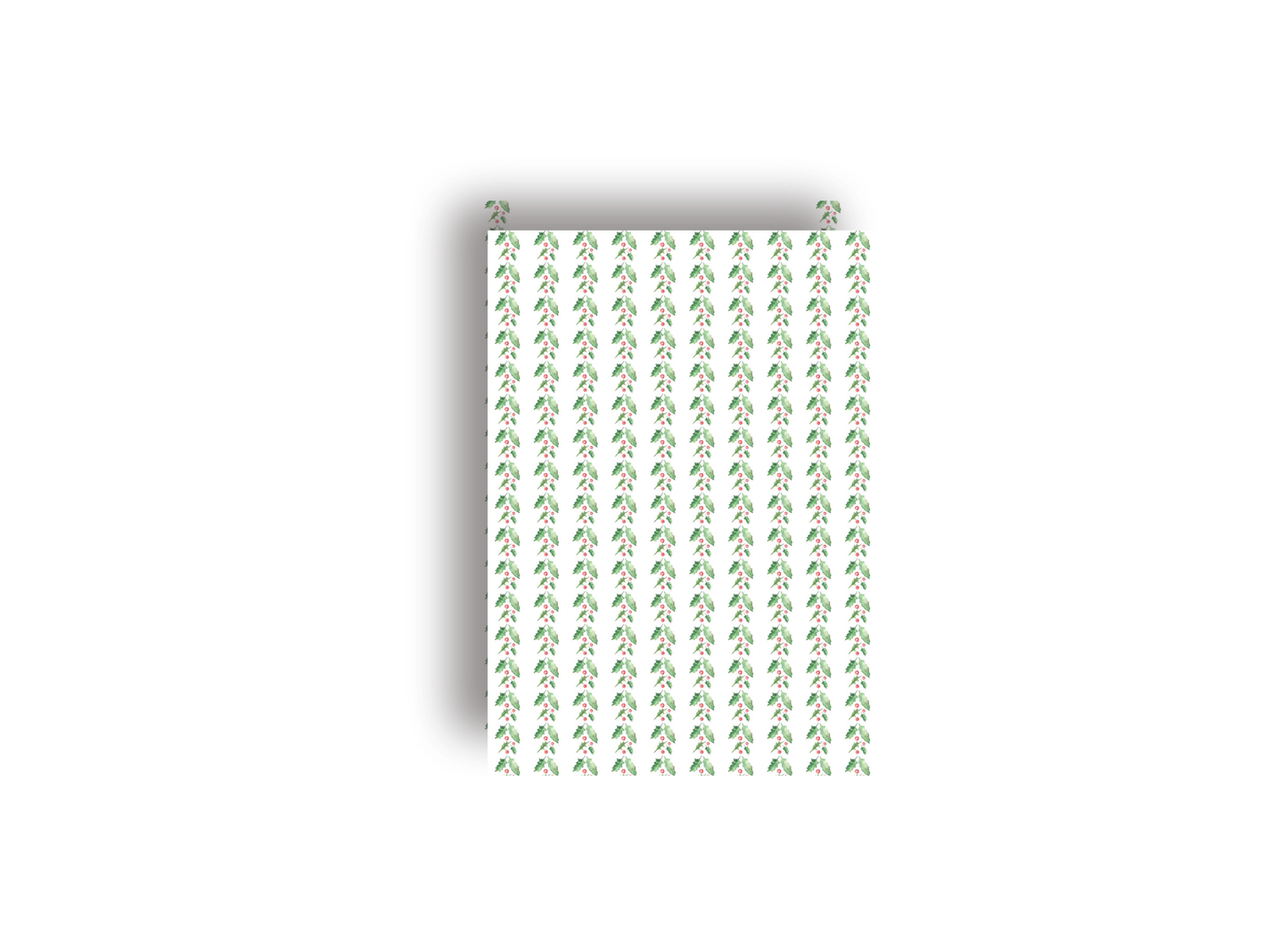 Classic Green Holly Garland Personalized Christmas Card