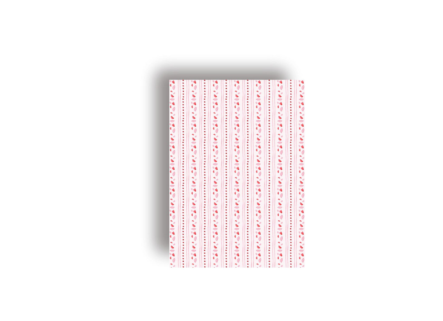 Red and Pink Patterned Personalized Christmas Card