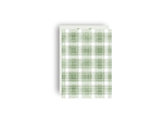 Green Gingham Ribbon Personalized Christmas Card