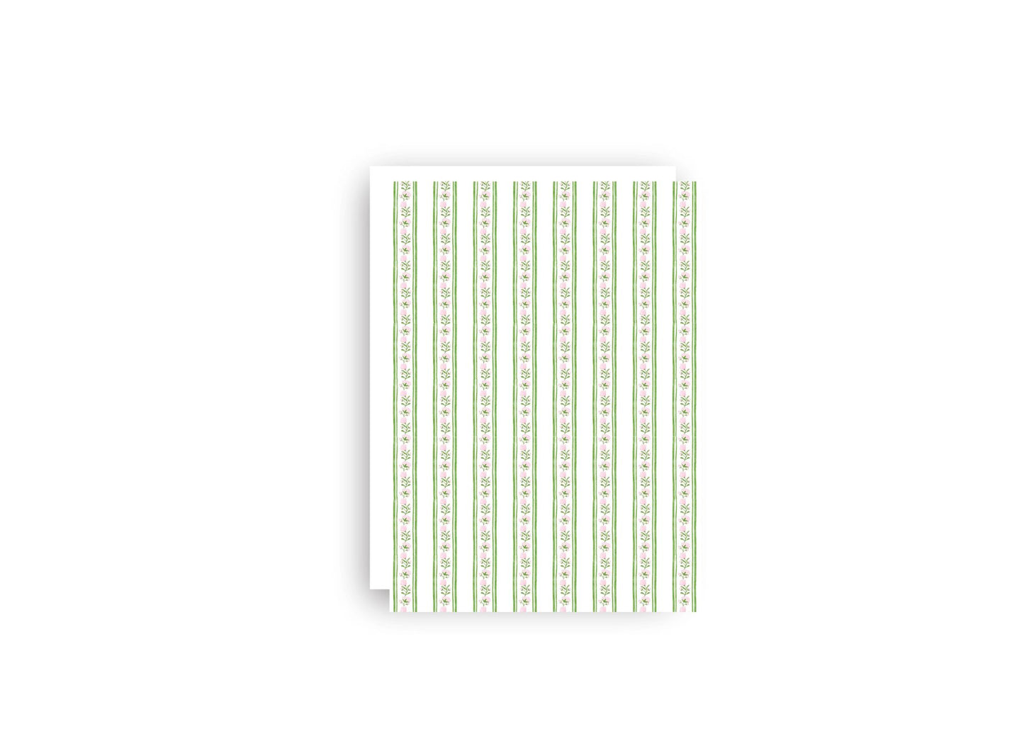 Green and Pink Grandmillennial Print Christmas Card