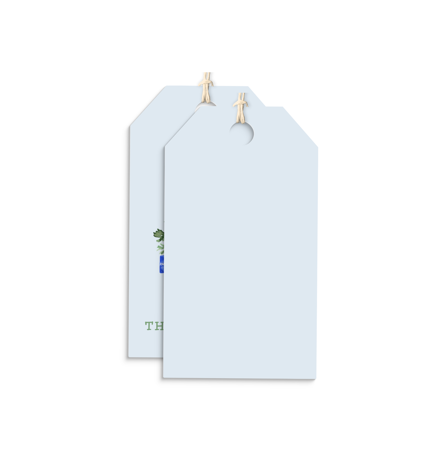 Blue Christmas Tree personalized hang tags