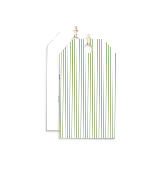Green Apples and Stripes personalized gift tags