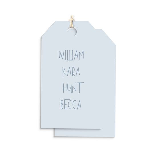Modern Font Family Personalized Hang Tags