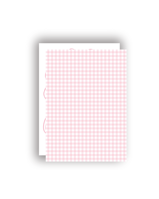 Large Bow and Gingham personalized invitations