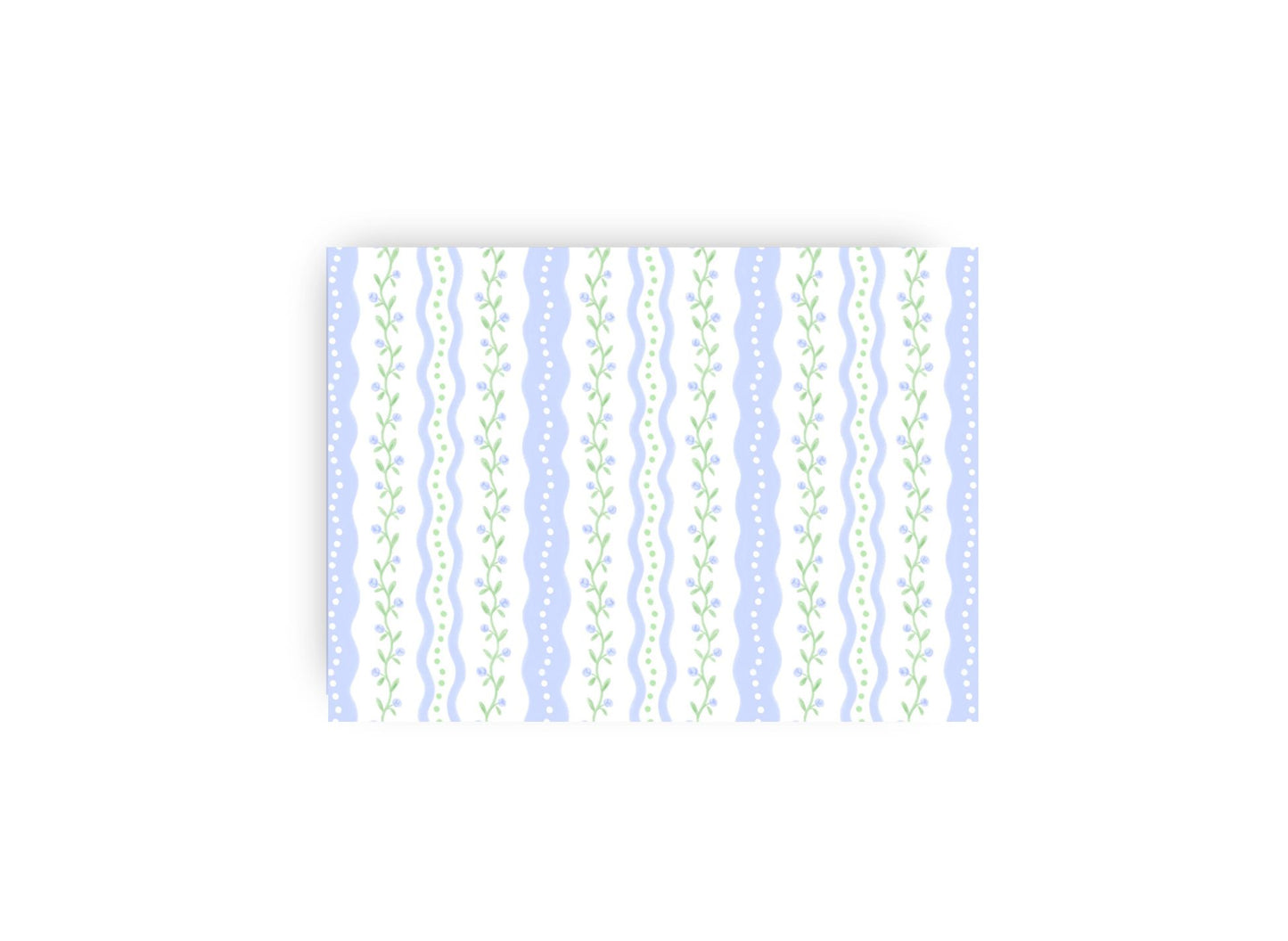 Delicate Blue and Green Floral Personalized Notecards
