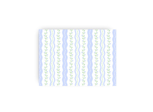 Delicate Blue and Green Floral Personalized Notecards