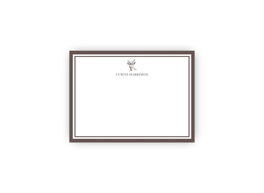 Handsome Deer personalized flat notecards