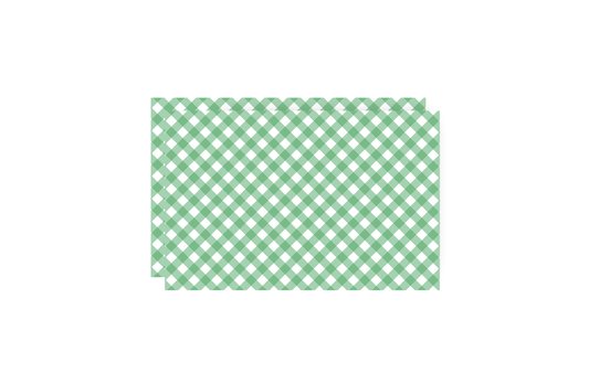 Green Gingham and Blue border personalized placemat