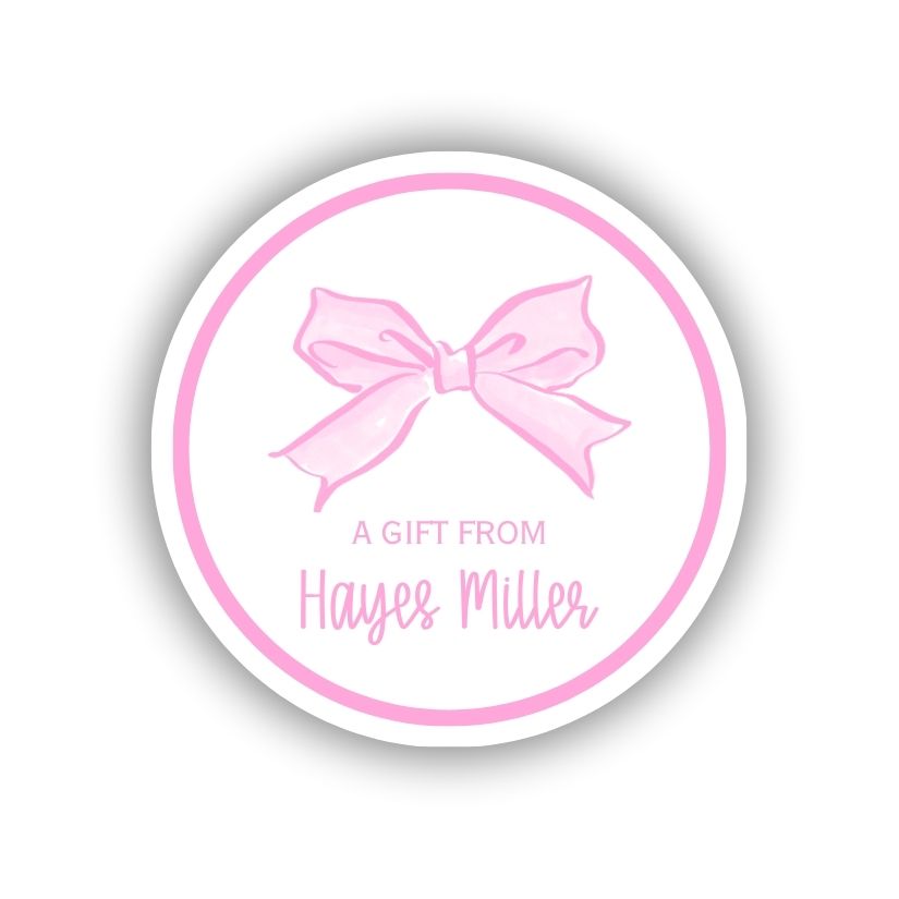 Watercolor ribbon personalized gift stickers