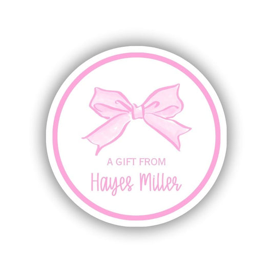 Watercolor ribbon personalized gift stickers