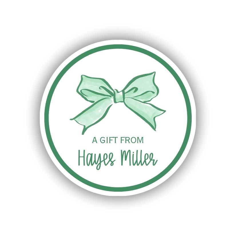 Watercolor ribbon personalized gift stickers