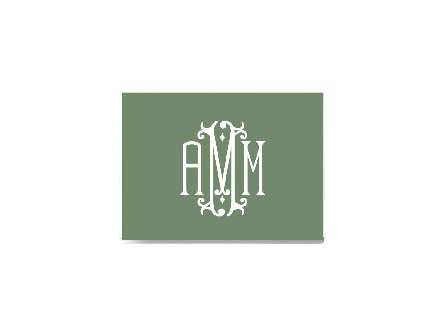 Fancy Monogrammed Folded Notecards