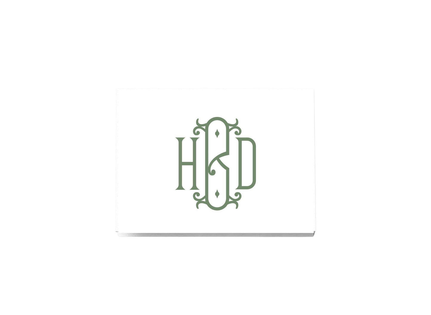 Fancy Monogrammed Folded Notecards