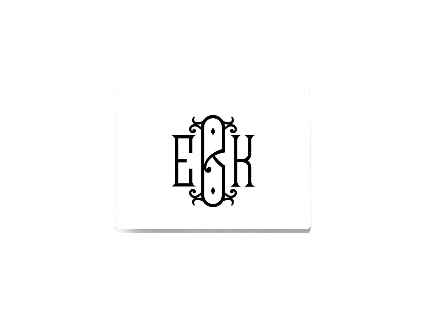 Fancy Monogrammed Folded Notecards