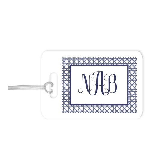 Rattan Cane Monogrammed Luggage Tag