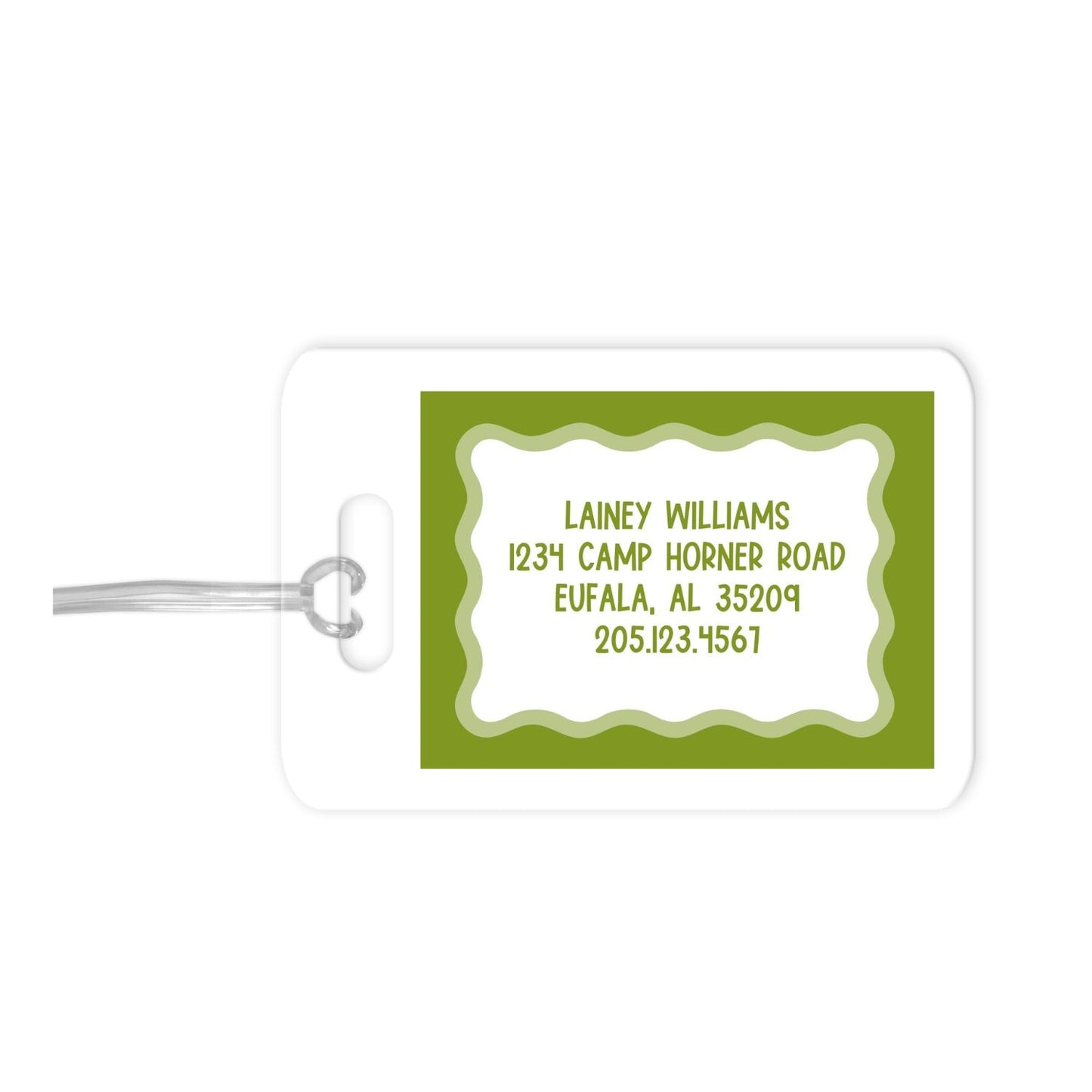 Scallop Two Tone Personalized Luggage Tag