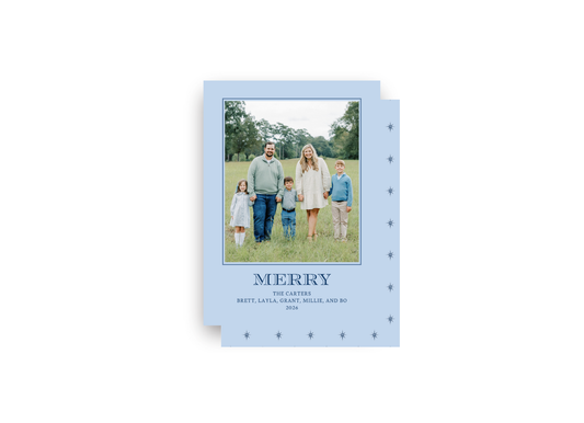 Classic "Merry" Personalized Christmas Card