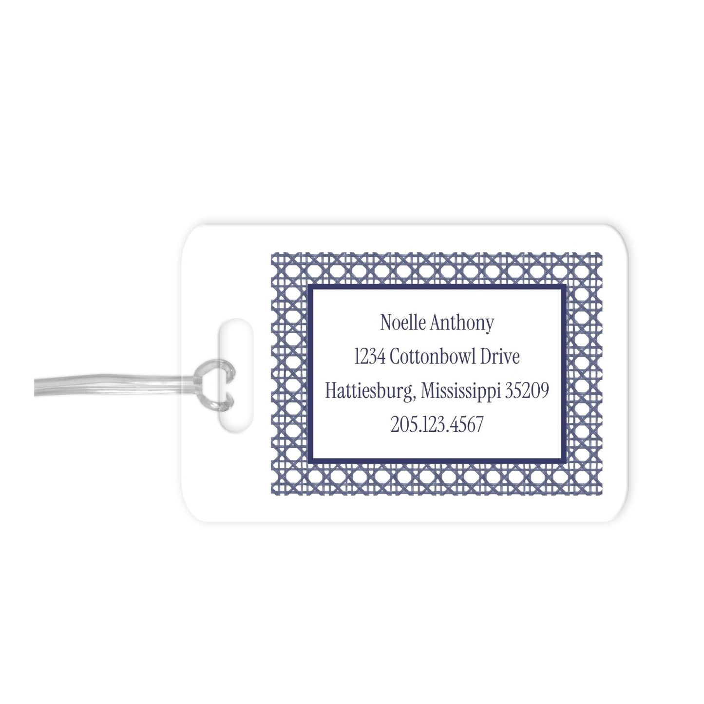 Rattan Cane Monogrammed Luggage Tag