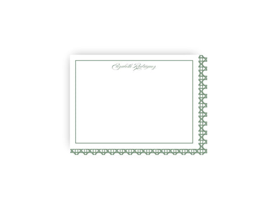 Rattan Cane personalized flat notecards