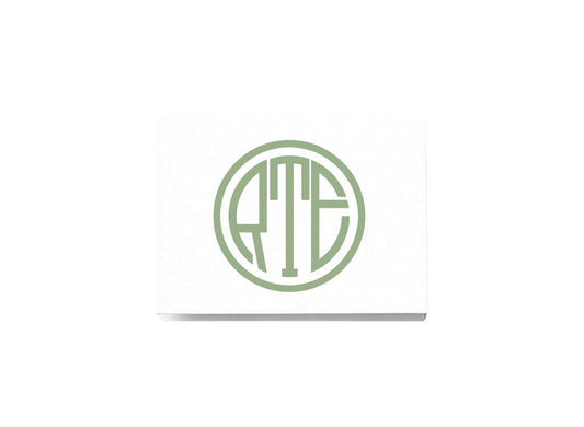 Circle Monogram Folded Notecards