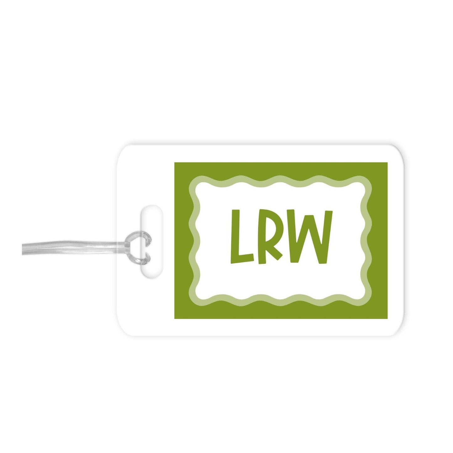 Scallop Two Tone Personalized Luggage Tag