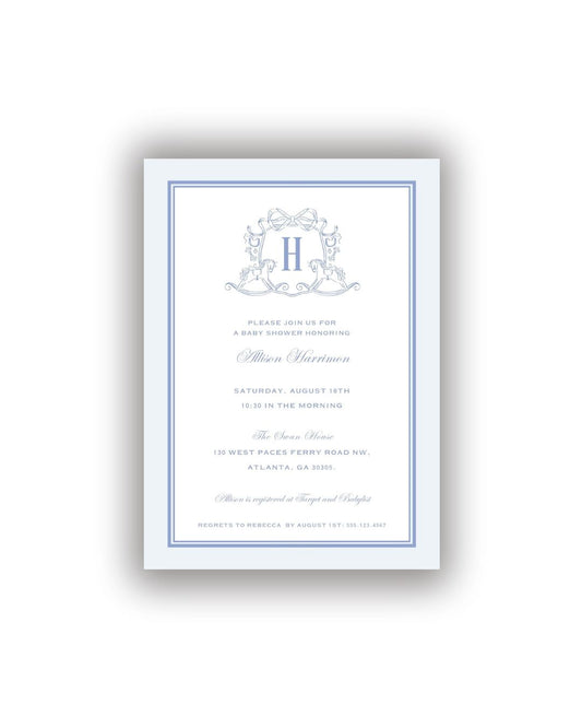 Rocking Horse Crest Personalized Invitations