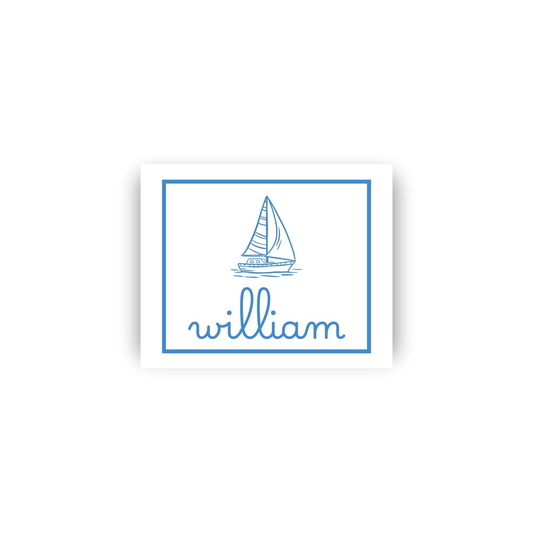 Precious Masculine Rectangular Name Vinyl Stickers with Image